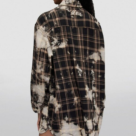 NEW ALLSAINTS Lily Cotton Check Shacket Dress SIZE UK12/US8#2491* - Picture 6 of 12